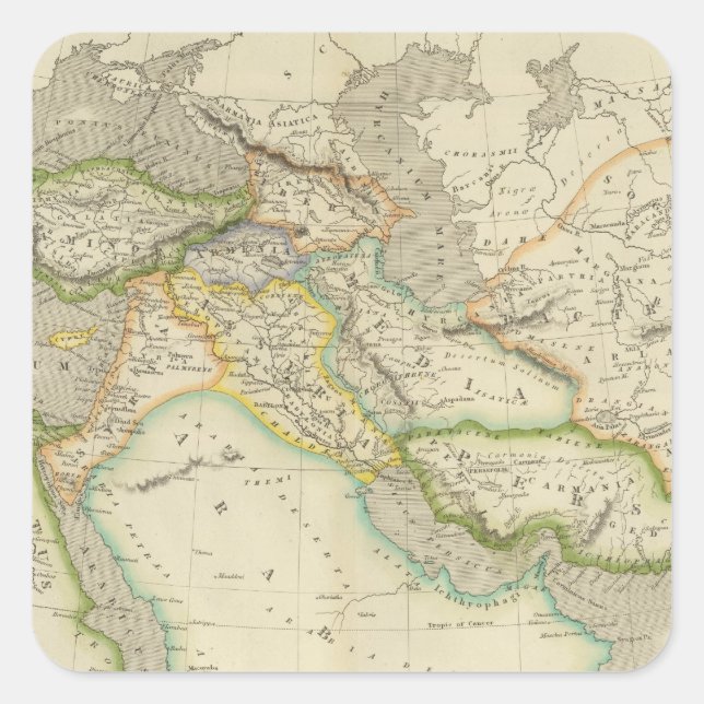 Adesivo Quadrado Império Persa Antigo (Frente)