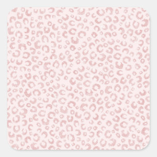 Adesivo Quadrado Impressão Animal Leopard Glitter Dourada Elegante