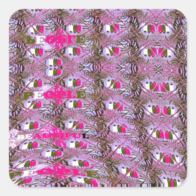 Adesivo Quadrado Impressão de Abstrato de padrão denso e intuitivo (Frente)