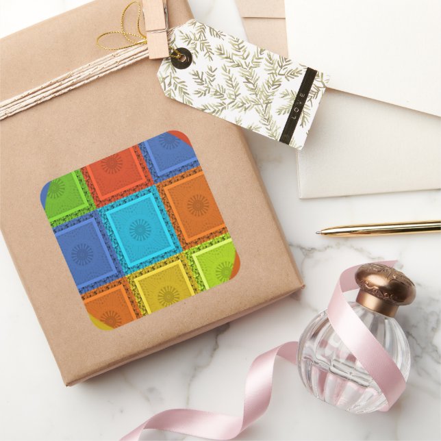 Adesivo Quadrado Impressão de Arranjo Rivante Verificado (Presentear)