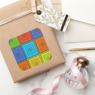 Adesivo Quadrado Impressão de Arranjo Rivante Verificado