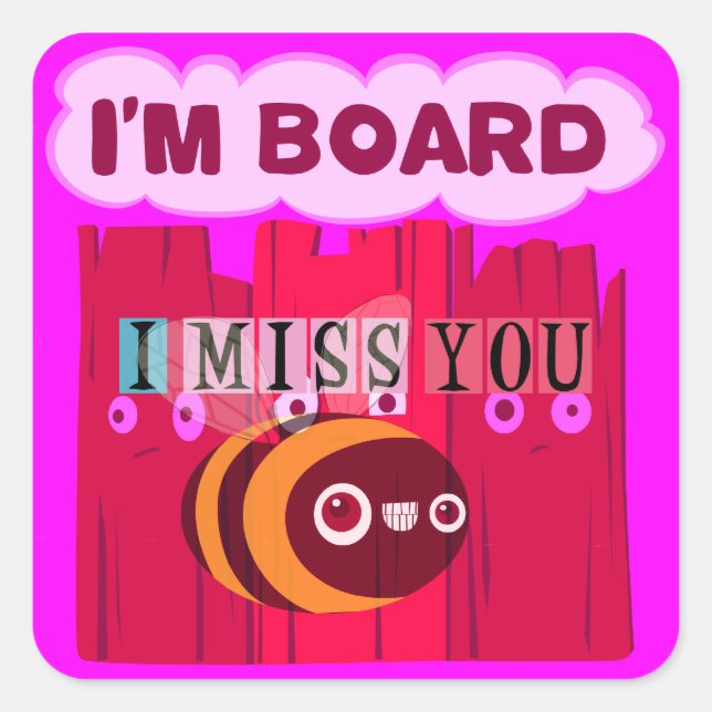 Adesivo Quadrado Impressão de Arte de Abelhas conselho (Frente)