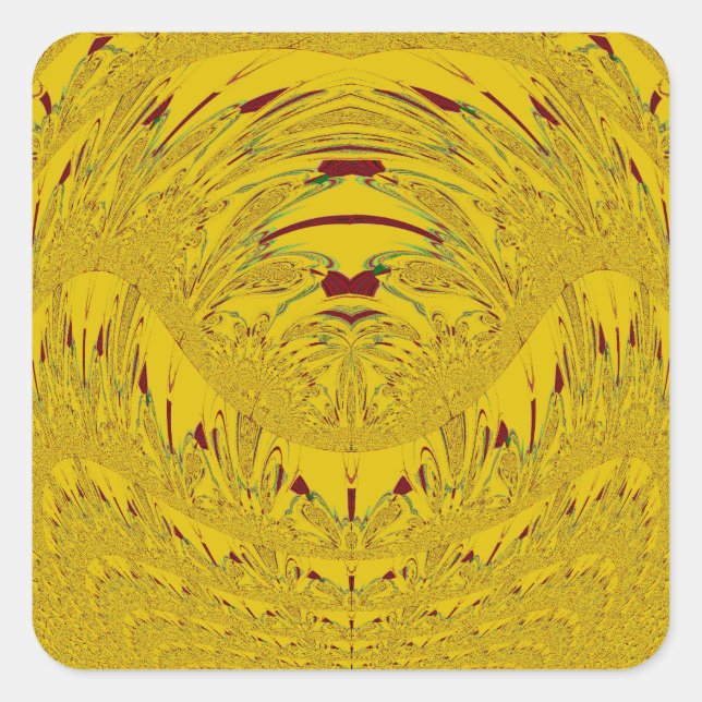 Adesivo Quadrado Impressão de Arte de Leão ouro (Frente)