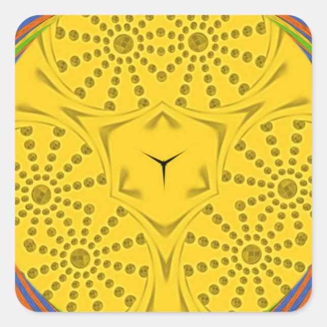 Adesivo Quadrado Impressão de arte egípcia com Design de quadros ch (Frente)