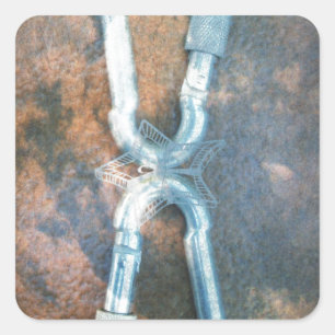 Adesivo Quadrado Impressão de Artes de Carabiners Vinculados