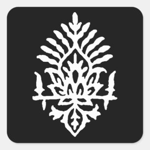 Adesivo Quadrado Impressão de bloco de Boho India