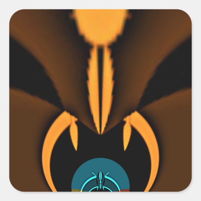 Adesivo Quadrado Impressão de Contraste de Cor abstrato (Frente)