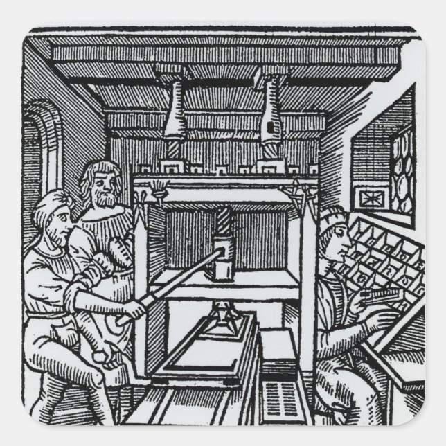 Adesivo Quadrado Impressão de impressão (Frente)