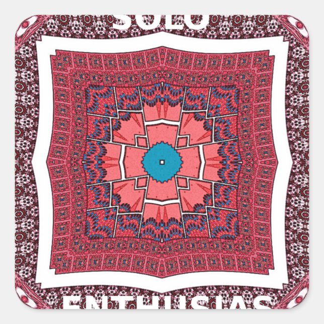 Adesivo Quadrado Impressão de Padrão de Cultura Sindhi Tradicional (Frente)