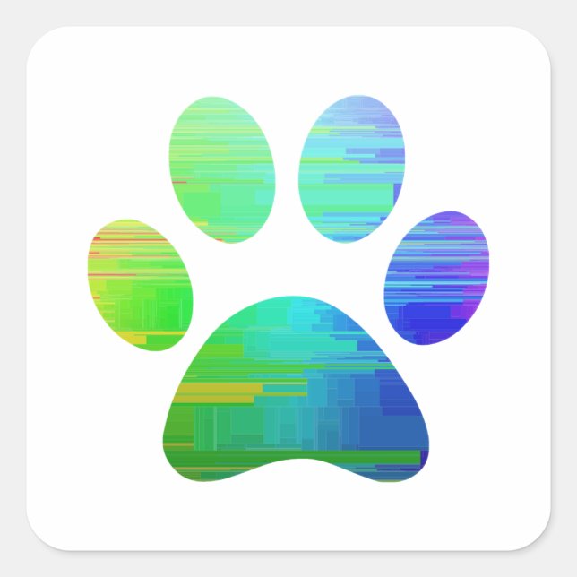 Adesivo Quadrado Impressão de Paw (Frente)