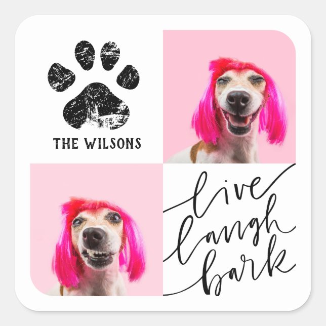 Adesivo Quadrado Impressão de Pet Dog Pet Pet Pet Personalizada 2 (Frente)