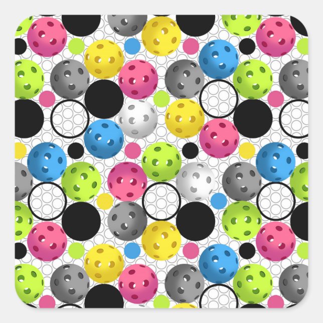 Adesivo Quadrado Impressão de picleball (Frente)