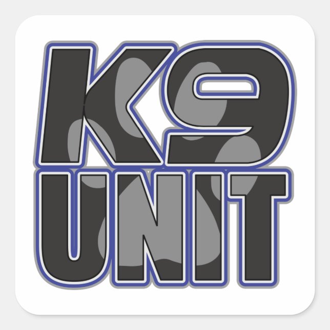 Adesivo Quadrado Impressão de Via de Unidade K9 da Polícia (Frente)