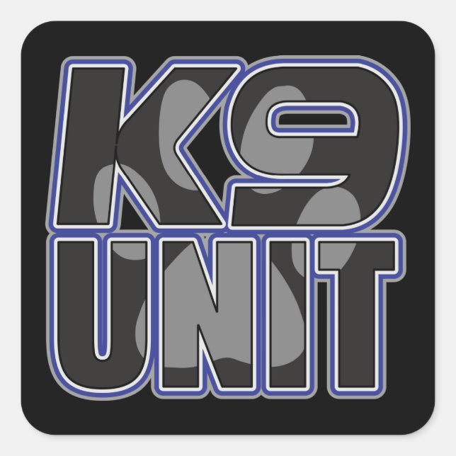 Adesivo Quadrado Impressão de Via de Unidade K9 da Polícia (Frente)