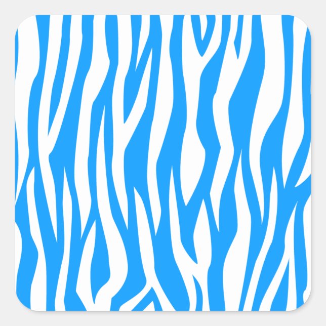 Adesivo Quadrado Impressão de Zebra Azul (Frente)