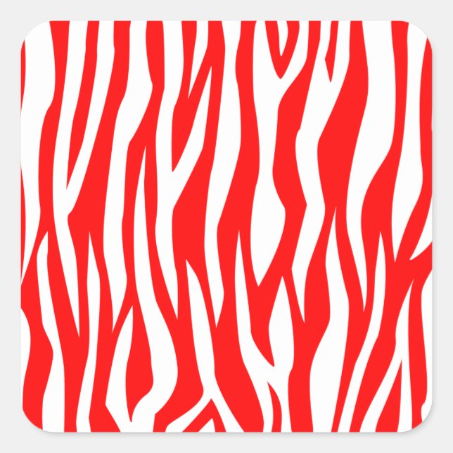 Adesivo Quadrado Impressão de Zebra Vermelha (Frente)