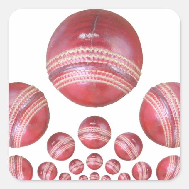 Adesivo Quadrado Impressão do Cricket Ball do Sports Lover (Frente)