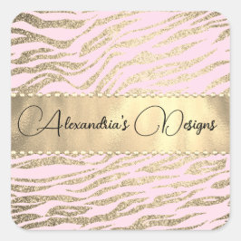 Adesivo Quadrado Impressão em zebra brilhante personalizada com log