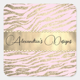 Adesivo Quadrado Impressão em zebra brilhante personalizada com log