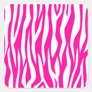Adesivo Quadrado Impressão em Zebra Rosa