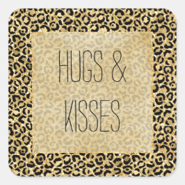 Adesivo Quadrado Impressão Leopardo Dourada Negra