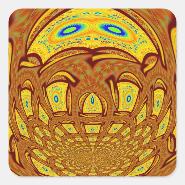 Adesivo Quadrado Impressão ouro Amarelo De Luvas De Beisebol (Frente)