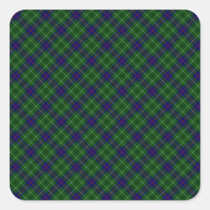 Adesivo Quadrado Impressão projetado Tartan do clã de Duncan