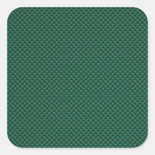 Adesivo Quadrado Impressão verde do estilo da fibra do carbono da