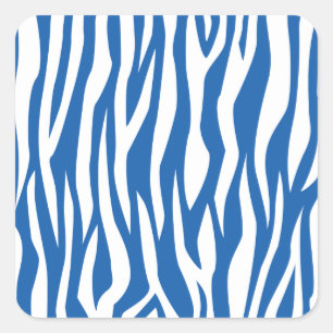 Adesivo Quadrado Impressão Zebra Azul Denim