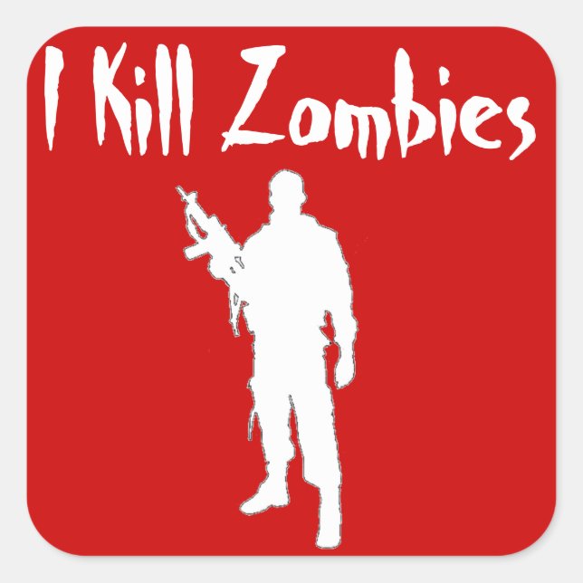 ADESIVO QUADRADO IMPRESSIONANTE EU MATAR ZOMBIES - VESTICADOR (Frente)