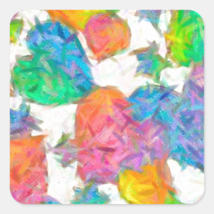 Adesivo Quadrado Impressionista Pastel Namorados Hearts