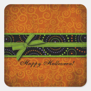 Adesivo Quadrado Impressões de Dia das Bruxas