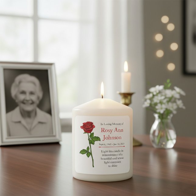 Adesivo Quadrado In Loving Memory “Light This Candle" (Criador carregado)