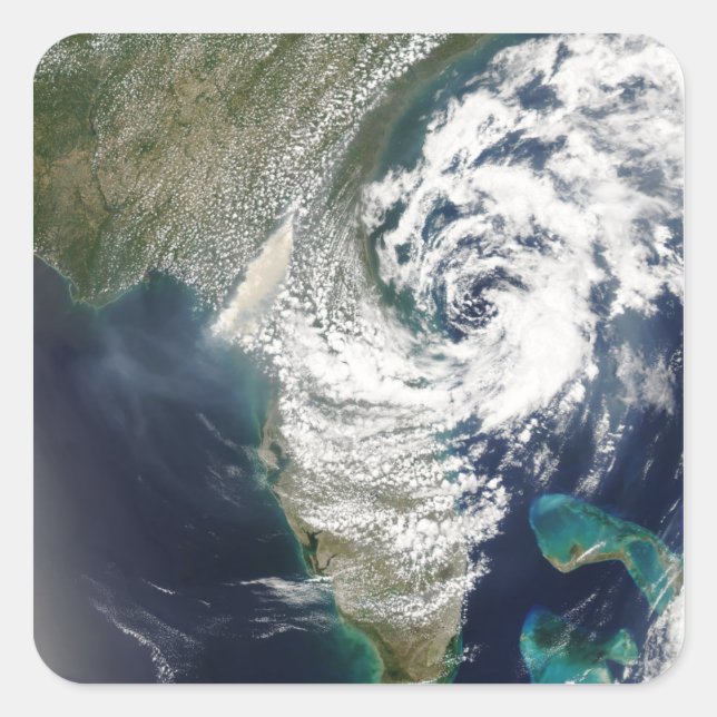 Adesivo Quadrado Incêndios e fumaça na Geórgia e na Flórida (Frente)