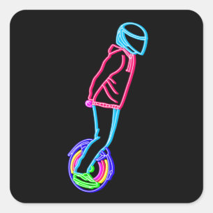 Adesivo Quadrado Inclinação do Cheio Unicycle elétrico Neon EUC