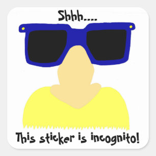 Adesivo Quadrado Incognito Mustache & Glass Stickers - Conjunto de 