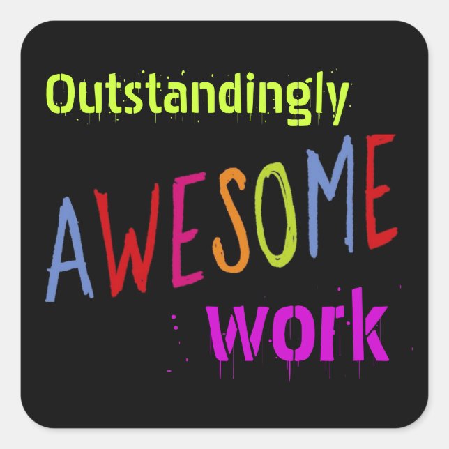 Adesivo Quadrado Incrível Estudante Stickers (Frente)