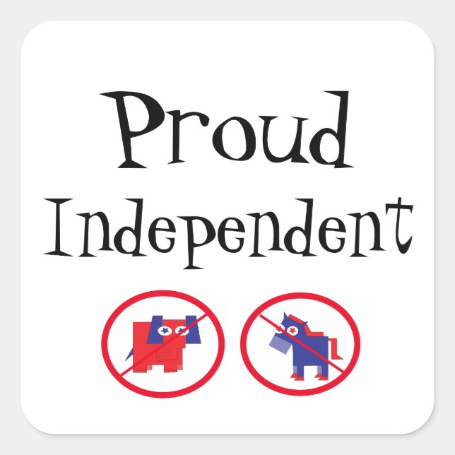 Adesivo Quadrado Independente Orgulhoso (Frente)