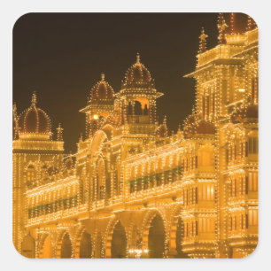 Adesivo Quadrado ÍNDIA, Karnataka, Mysore : Palácio do Majaraja (c.