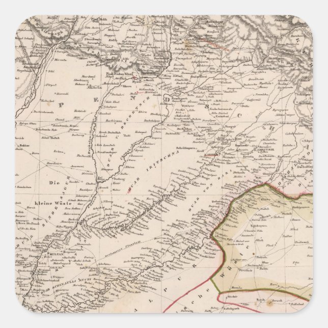 Adesivo Quadrado Índia, Paquistão (Frente)