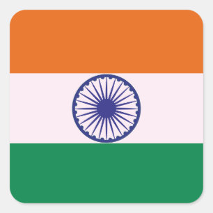 Adesivo Quadrado Indian Tricolor Tiranga