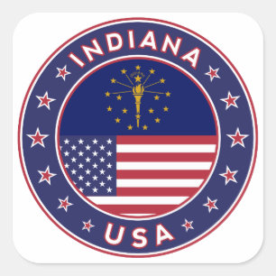 Adesivo Quadrado Indiana, t-shirt de Indiana, vinheta de Indiana,