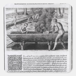 Adesivo Quadrado Indianos de Virgínia que fazem barcos do