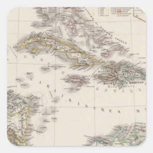 Adesivo Quadrado Índias Ocidentais e América Central