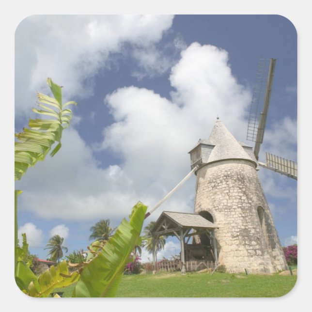 Adesivo Quadrado Índias Ocidentais Francesas, Guadaloupe, Marie, Ga (Frente)