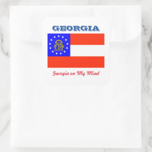 Adesivo Quadrado Indicador Georgia e Slogan Square Sticker