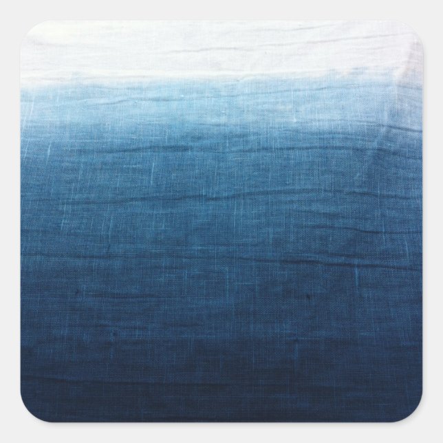Adesivo Quadrado Indigo Ombre Fade Dip Dyed Shibori (Frente)
