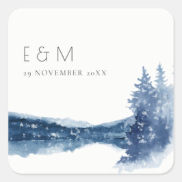 ADESIVO QUADRADO INDIGO TINTA AZUL MONOGRAMA LAGO MONOGRAMA CASAMEN