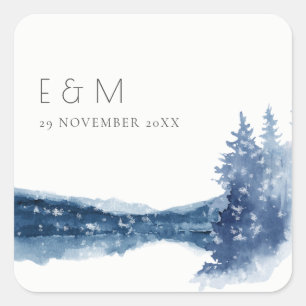 ADESIVO QUADRADO INDIGO TINTA AZUL MONOGRAMA LAGO MONOGRAMA CASAMEN