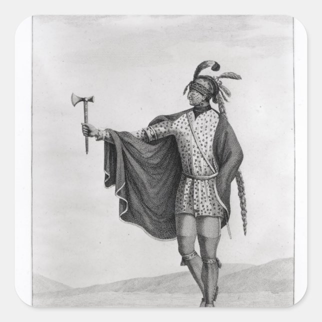 Adesivo Quadrado índio da Nação de Kaskaskia (Frente)